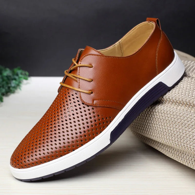 Zapatos Breathable Leather Brogues