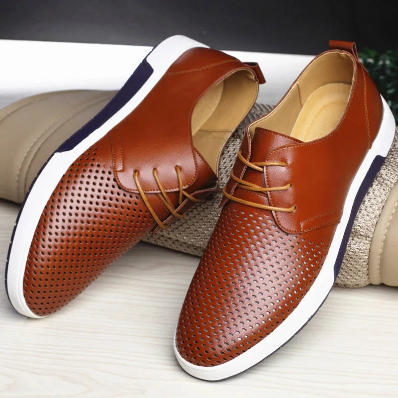 Zapatos Breathable Leather Brogues