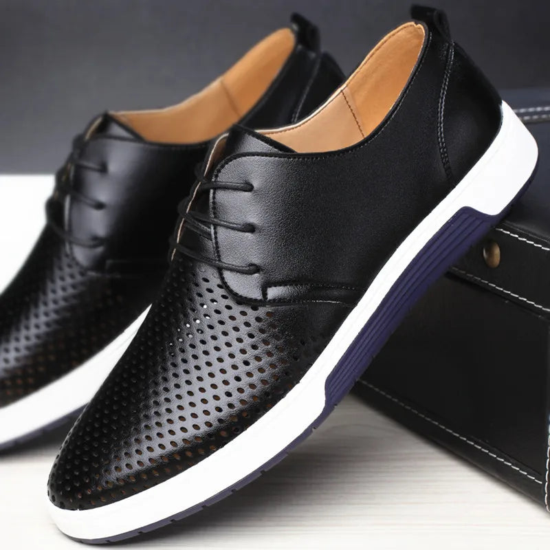 Zapatos Breathable Leather Brogues